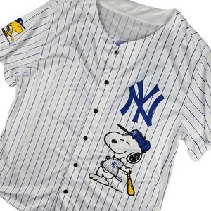 New York Yankees Snoopy Baseball Jersey 4XL Lil Bear 13 Pinstripe Peanuts White